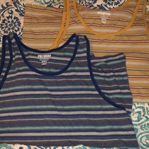 Two 4 ONE Old Navy Premium Striped Tank Top (M)